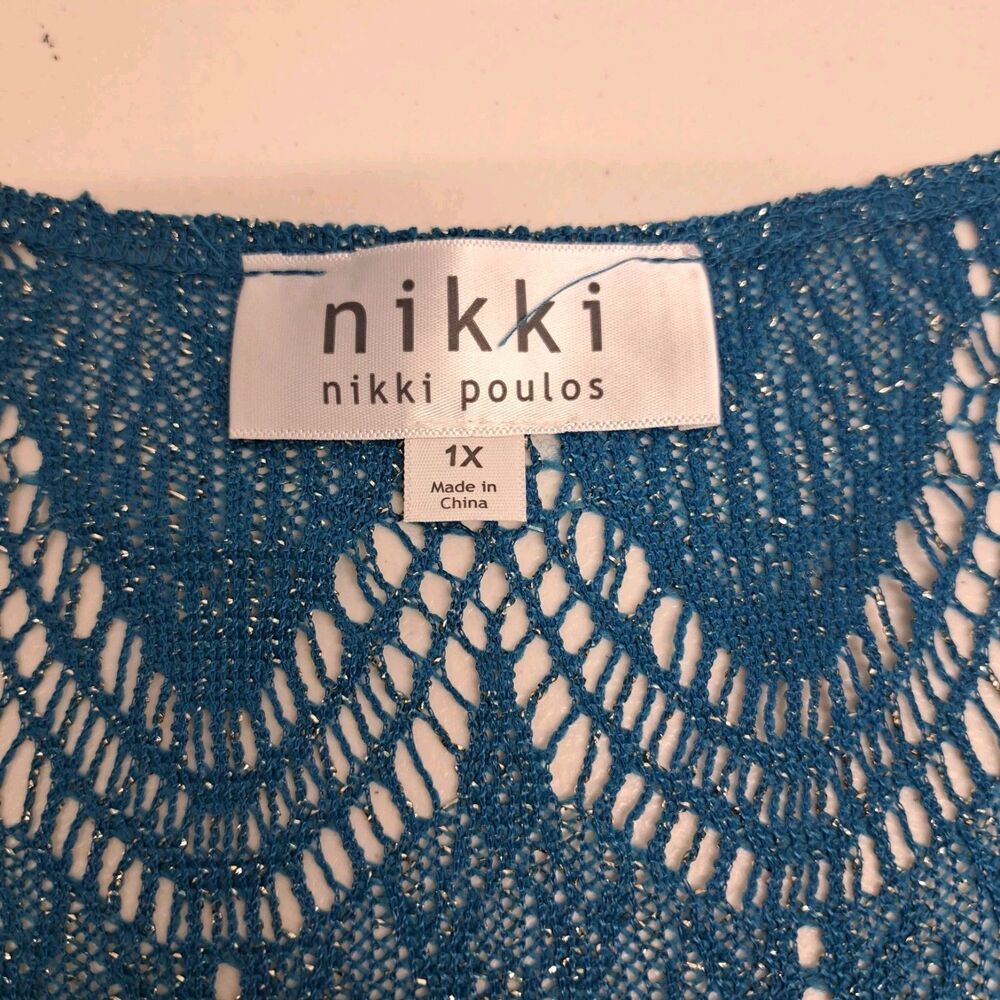 Nikki Nikki Poulis Lace Metallic Sleeveless Blouse Women's Size 1X - Picture 3 of 6